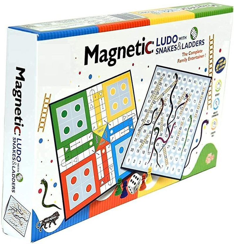 SGMSC 2 in 1 Magnetic Ludo Snakes and ladders Gift for Kids Adults Friends and Family Board Game Accessories