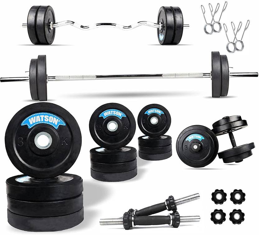 Watson Heavy Weight Rubber Plate + Rubber Coated Solid Steel Rods