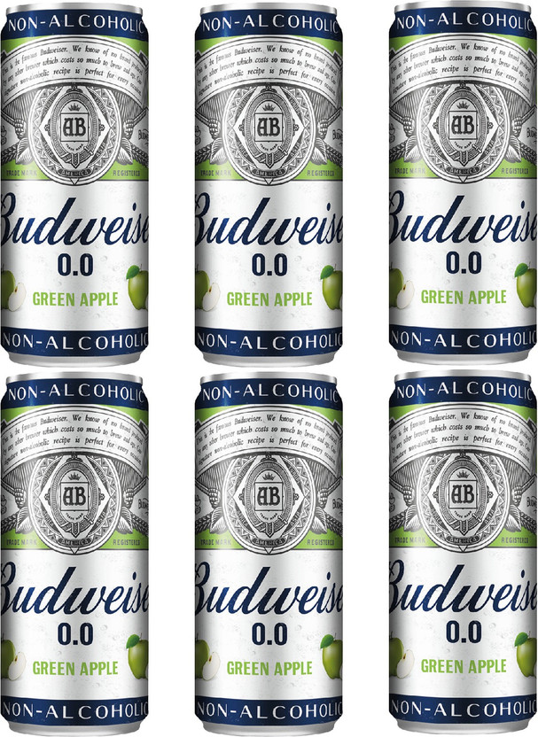 Budweiser 0.0 Non alcoholic Green Apple Can(6 x 330 ml)