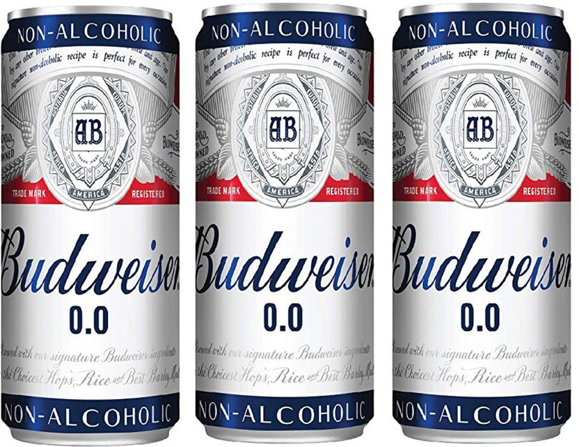 Budweiser 0.0 NON-ALCOHOLIC TIN PACK OF 3 Tin(3 x 330 ml)