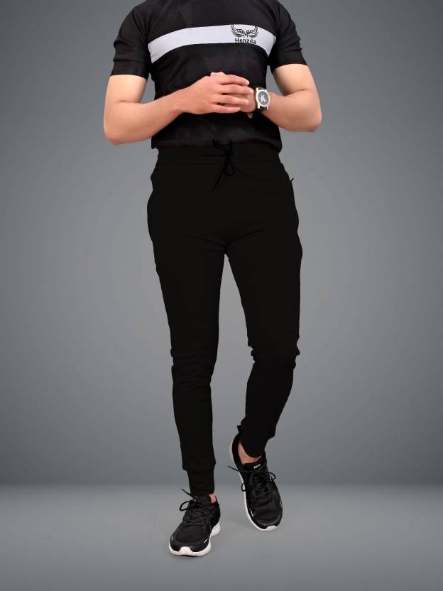 Fruzis Fashion Solid Men Black Track Pants - Buy Fruzis Fashion Solid Men Black  Track Pants Online at Best Prices in India 