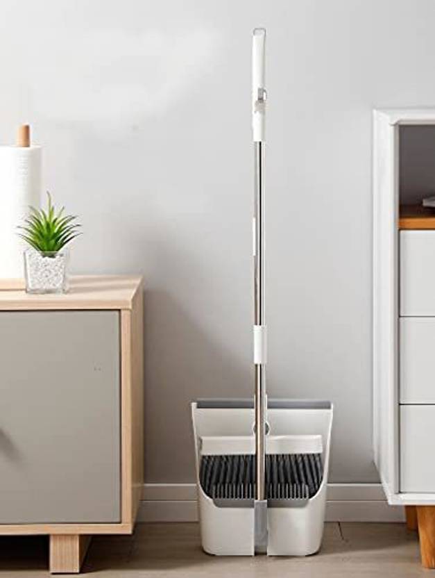 TGOPIT Broom and Dustpan Set Combo with Long Handle Lightweight Plastic
