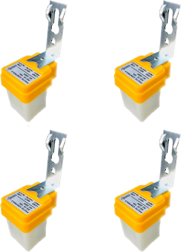 Leyden 230 Volt, Auto Day Night ON/OFF Photocell LDR Sensor Water Proof Lighting Switch 10 A One Way Electrical Switch(Pack of 4 Number of Switches - 4)