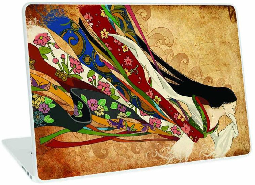 Galaxsia Floral Girl D1 Vinyl Laptop Skin/Sticker/Cover/Decal Compatible vinyl Laptop Skin Compatible for 14 inch(Theme: Illustrations)