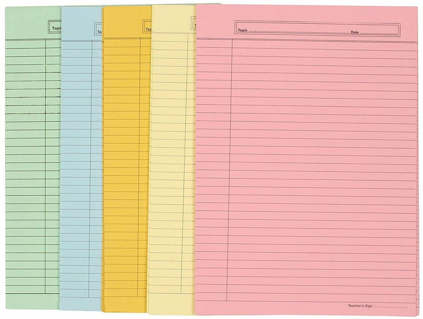 Eclet A4(40, one side colour) Ruled Coloured Project Sheets one side Ruled A4 90 gsm Coloured Paper(Set of 1, Multicoler)
