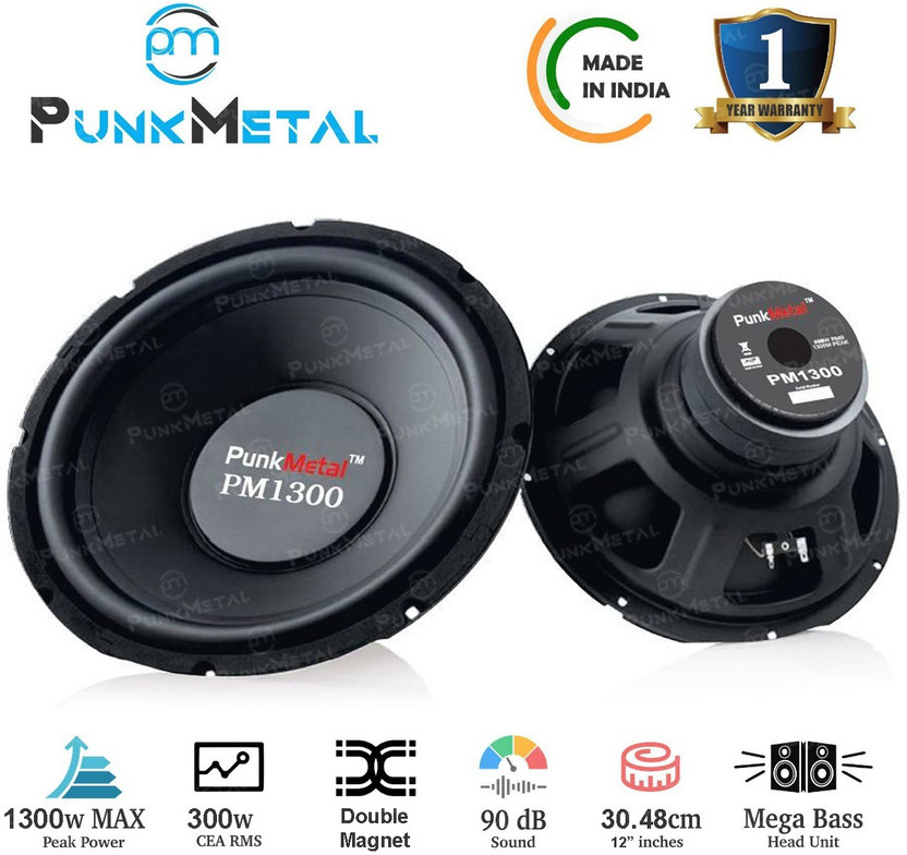 PunkMetal PM-1300 BOOMER 1300W 12" (300mm) Subwoofer(Powered , RMS Power: 300 W)