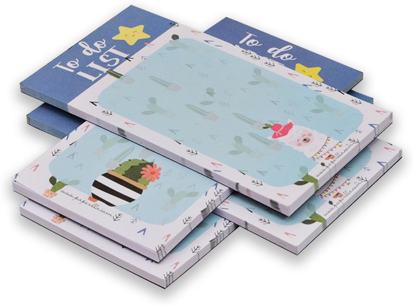 Flipkart SmartBuy List Notepad Planner, to Do List, Grocery, Shopping, Daily Tasks List Pocket-size Note Pad NO 50 Pages(Multicolor, Pack of 4)