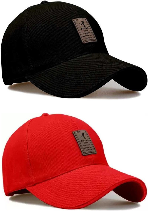 blutech Embroidered, Self Design, Solid Sports/Regular Cap(Pack of 2)