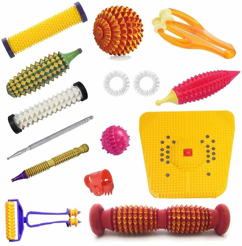 YKID combokit15 Acupressure tools Foot Massager Kit Combo Acs Acupressure Mat Multi Colour Massager(Multicolor)