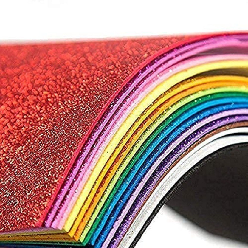 Eclet A4-10 Sheet Glitter Sheets (A4 Size) Art & Craft Glitter Sheet A4 Color Paper A4 180 gsm Coloured Paper(Set of 10, Multicolor)