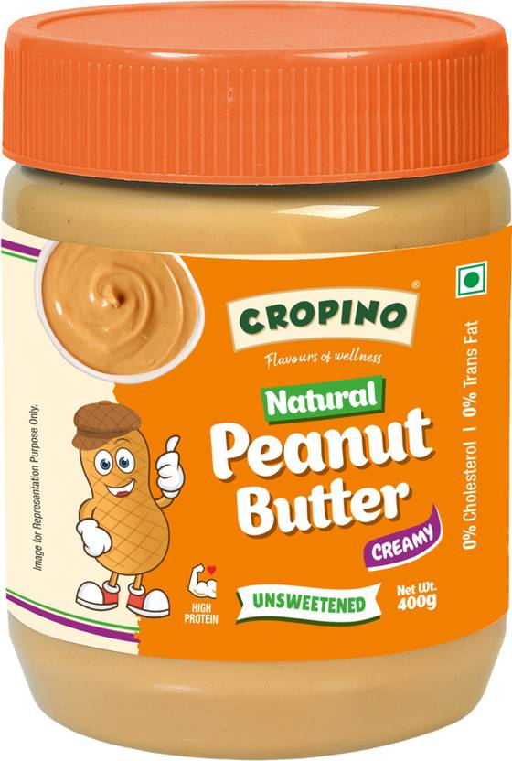 CROPINO Unsweetened Natural Peanut Butter Creamy Ready to Eat No Sugar & Salt 400 g Price in