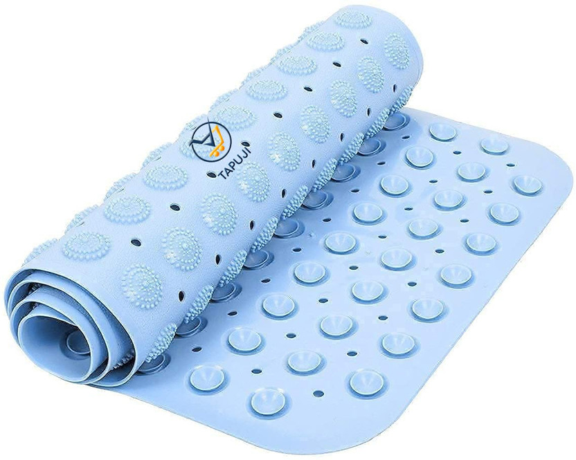 TAPUJI Rubber Bathroom Mat(Sky Blue, Medium)