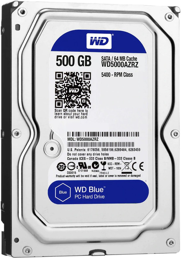 WD OEM 500 GB Desktop Blue, Silver SATA Internal Hard Disk Drive (HDD) (wd500aakp)(Interface: SATA, Form Factor: 3.5 inch)