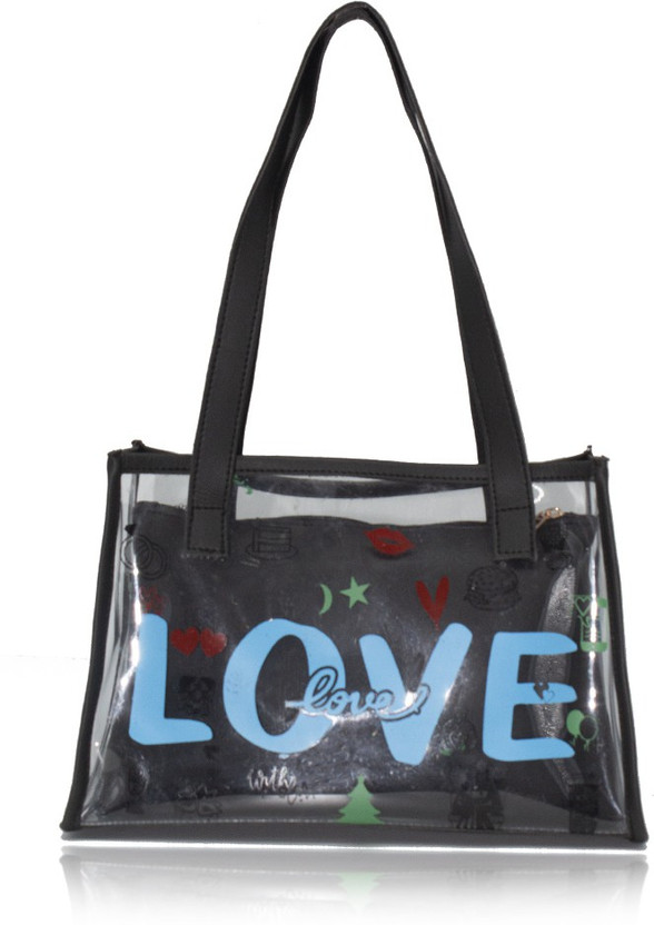 Transparent bag black clearance