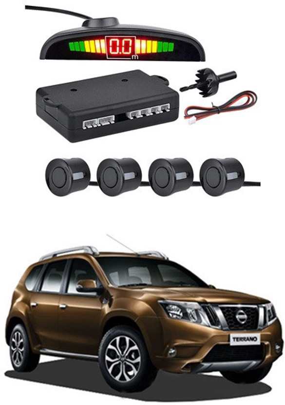 RKPSP Increased Safety for passengers Car Black Parking Sensor LED Display/4 Parking Sensors Alarm Kit For Terrano Parking Sensor(Ultrasonic Systems)