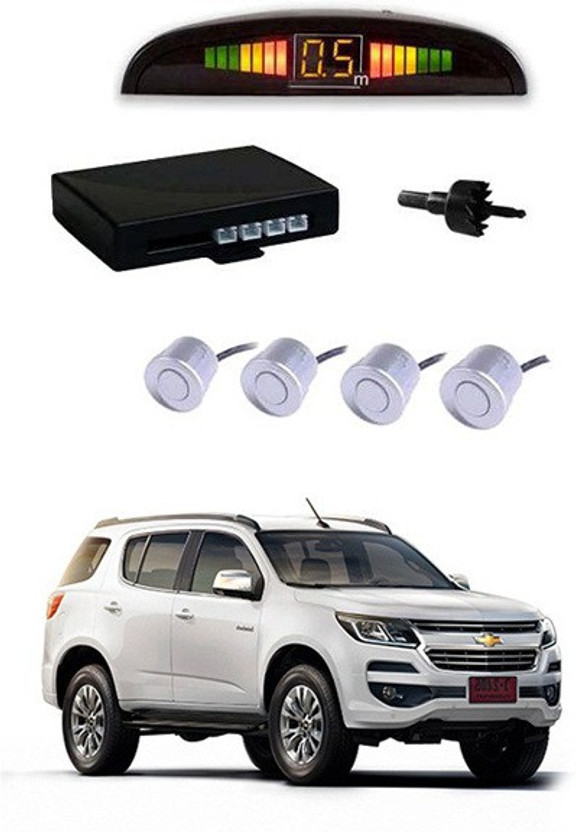 RKPSP Increased Safety for passengers Car White Parking Sensor LED Display/4 Parking Sensors Alarm Kit For Trailblazer Parking Sensor(Ultrasonic Systems)