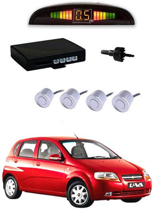 RKPSP Increased Safety for passengers Car White Parking Sensor LED Display/4 Parking Sensors Alarm Kit For UVA Parking Sensor(Ultrasonic Systems)