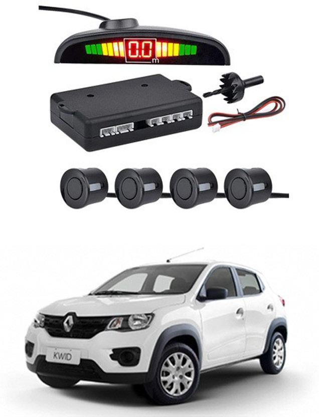 RKPSP Increased Safety for passengers Car Black Parking Sensor LED Display/4 Parking Sensors Alarm Kit For kwid new Parking Sensor(Ultrasonic Systems)