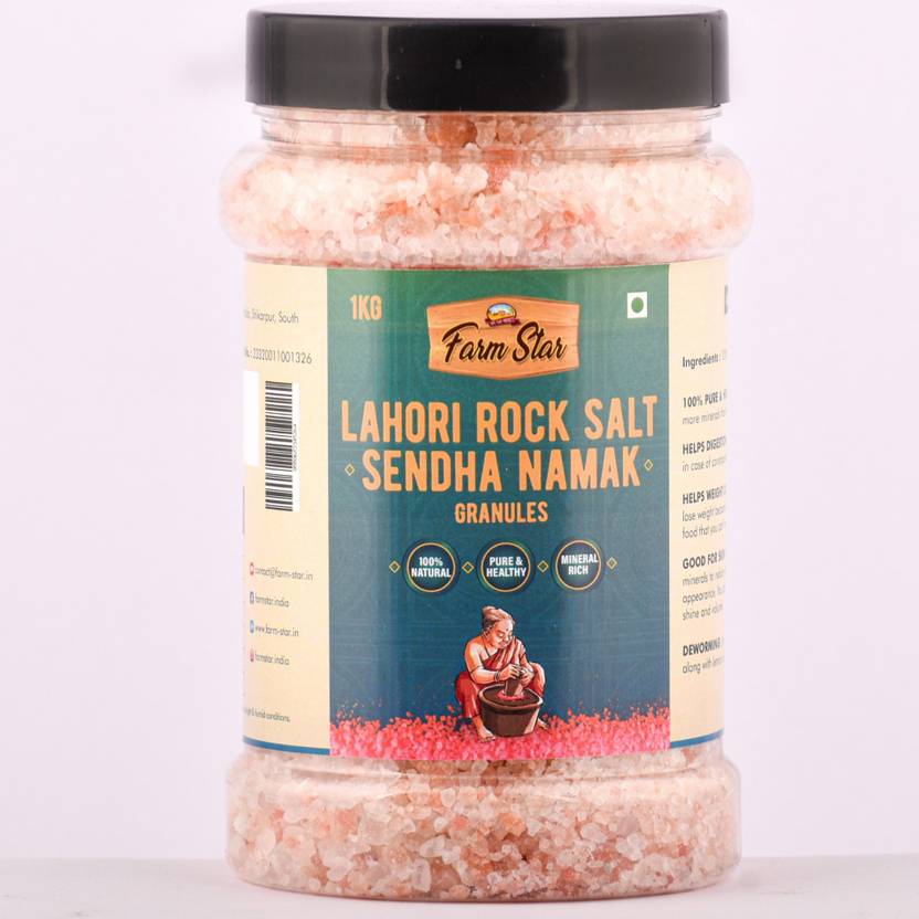 FARM STAR Lahori Pink Rock Salt Granules Sendha Namak100 Pure
