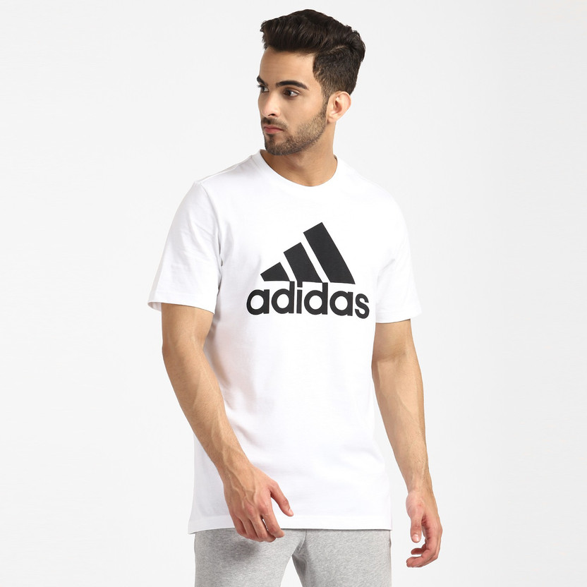 ADIDAS Typography Men Round Neck White T-Shirt - Buy ADIDAS Typography Men  Round Neck White T-Shirt Online at Best Prices in India | Flipkart.com