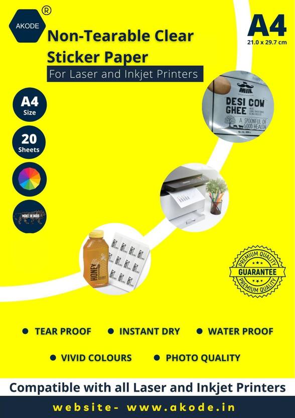 Akode 50.8 cm A4 Clear Transparent Non Tearable Sticker Paper -20