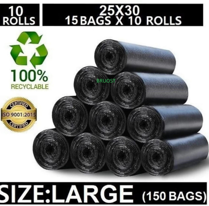 BRUOST 25x30 garbage bags Large 20 L Garbage Bag  Pack Of 150(150Bag )