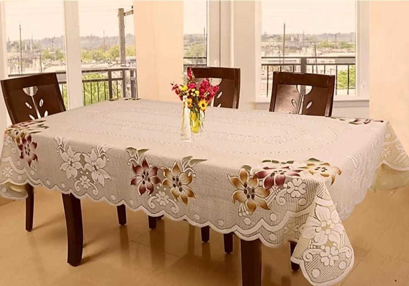 croox Cotton 6 Seater Floral Table Cover(Multicolor)