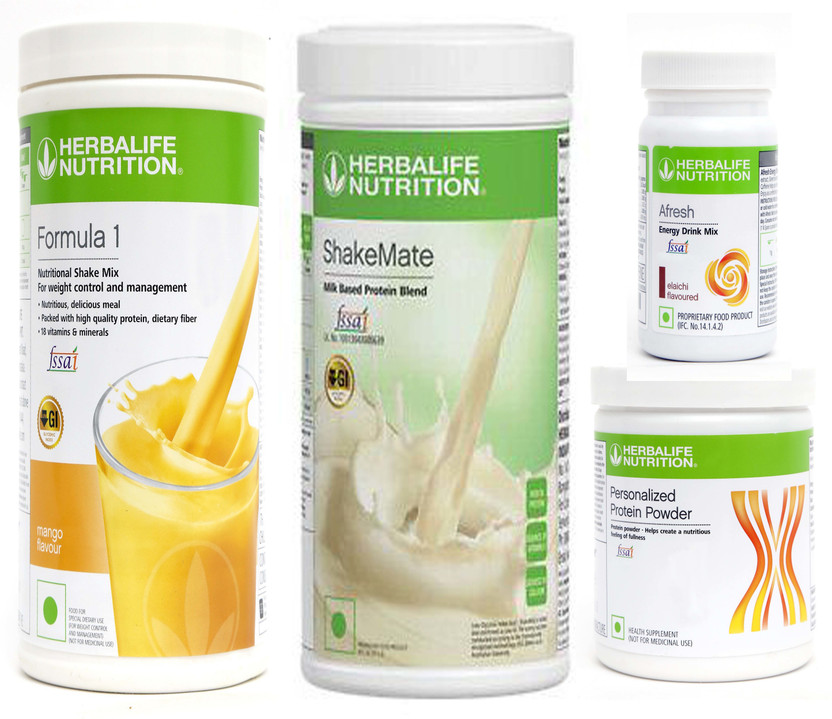 Herbalife Nutrition Formula 1 Shake Mango+ Protein Powder 200 G + Afresh - Elaichi + Shake Mate Protein Shake(1250 g, Mango, Elaichi)