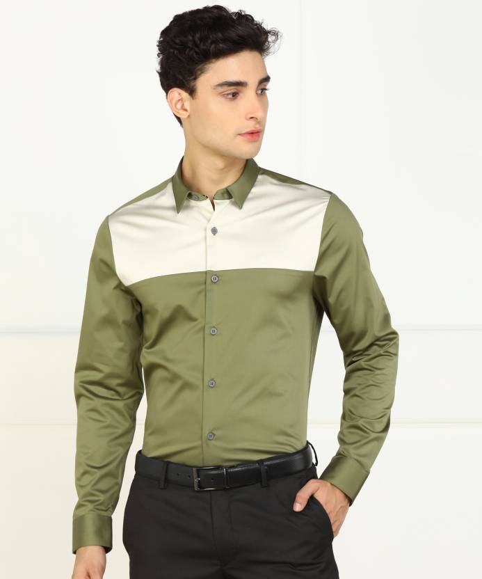 Calvin Klein Jeans Men Color Block Casual Beige Shirt - Buy Calvin Klein  Jeans Men Color Block Casual Beige Shirt Online at Best Prices in India |  