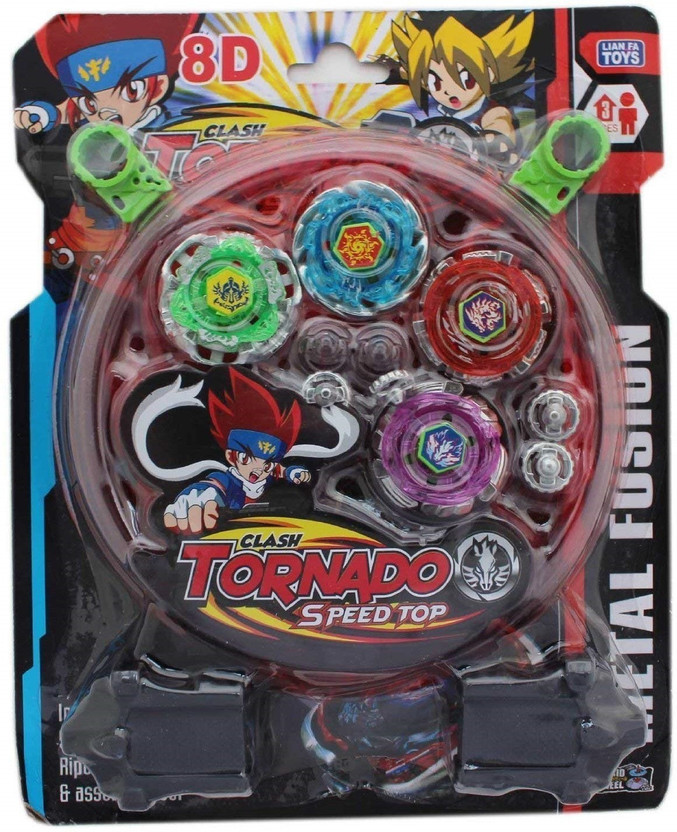 pflegen 4D Metal Fusion 3 in 1 beyblades Metal Fighter, with and Handle Toy(Multicolor)