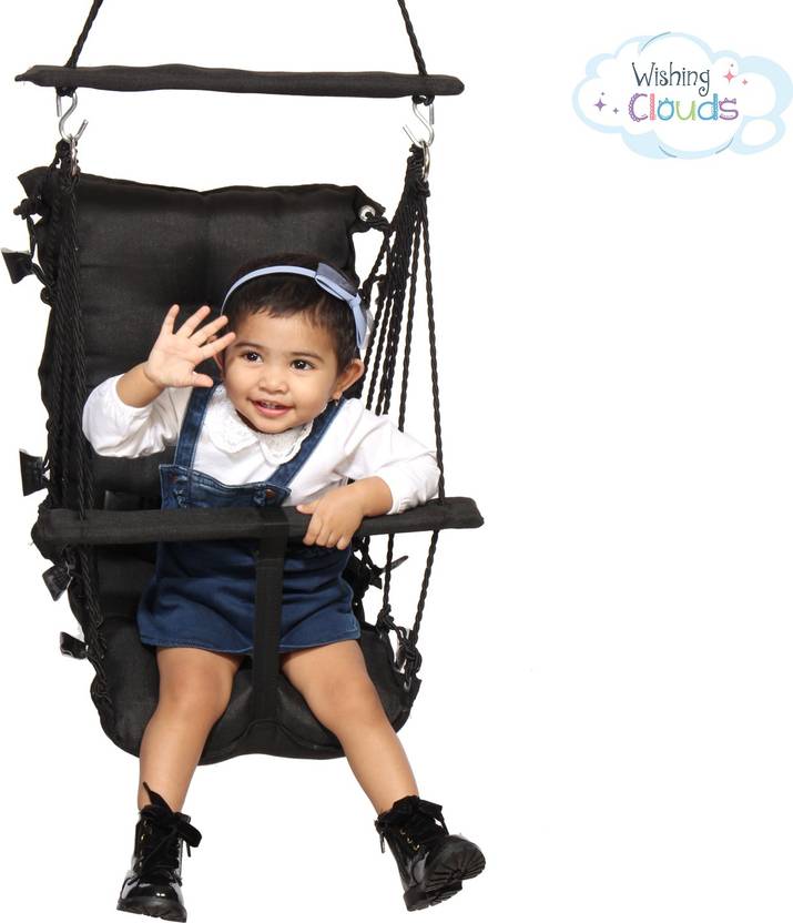 Wishing Clouds Piccolo Jute Swing for Kids, Jhula for Garden, Safe and