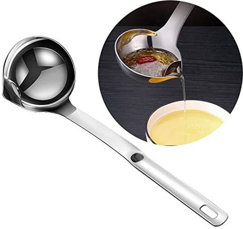 khorduExpo Stainless Steel Oil Separator Soup Ladle Gravy Food Fat
