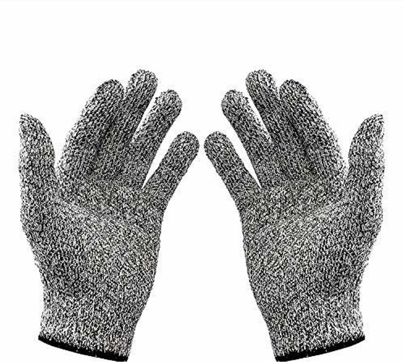 Hyderon Level 5 Safety Protect,Food Grade Kitchen Glove for Hand Safety (Free Size) 2pcs Synthetic  Safety Gloves(Pack of 2)