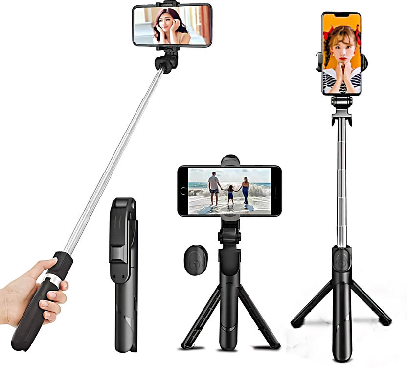 NAFA Bluetooth Selfie Stick(Black, Remote Included)