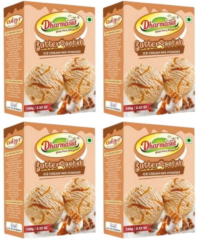 Dharmasut Butterscotch Instant Ice cream Premix Powder 100g*4 400 g