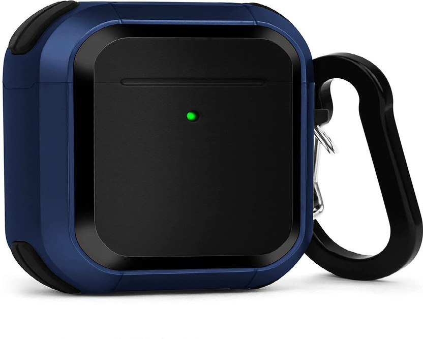 KHR Back Cover for Apple AirPods (3rd generation) Rugged Protective Case with Keychain (Blue)(Brown, Hard Case, Pack of: 1)