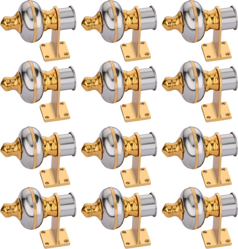 Sun Shield Silver, Gold Curtain Hooks Metal(Pack of 12)