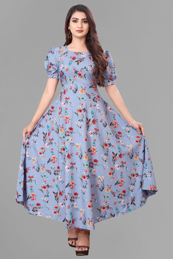 Qena Women Maxi Multicolor Full Length Dress