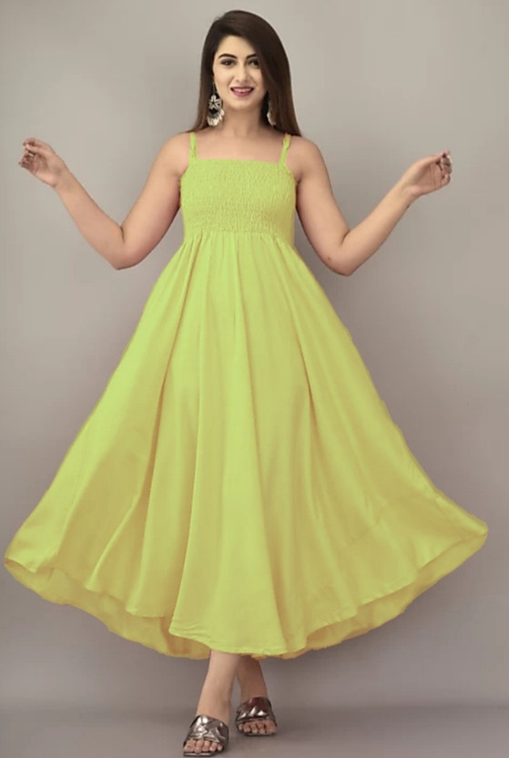 flare yellow dress