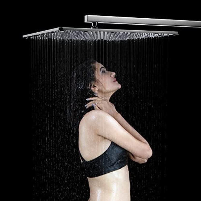 HOME13 Premium 8"x"8 Quality SS Ultra Slim Rain Shower Head Without Arm Shower Shower Head