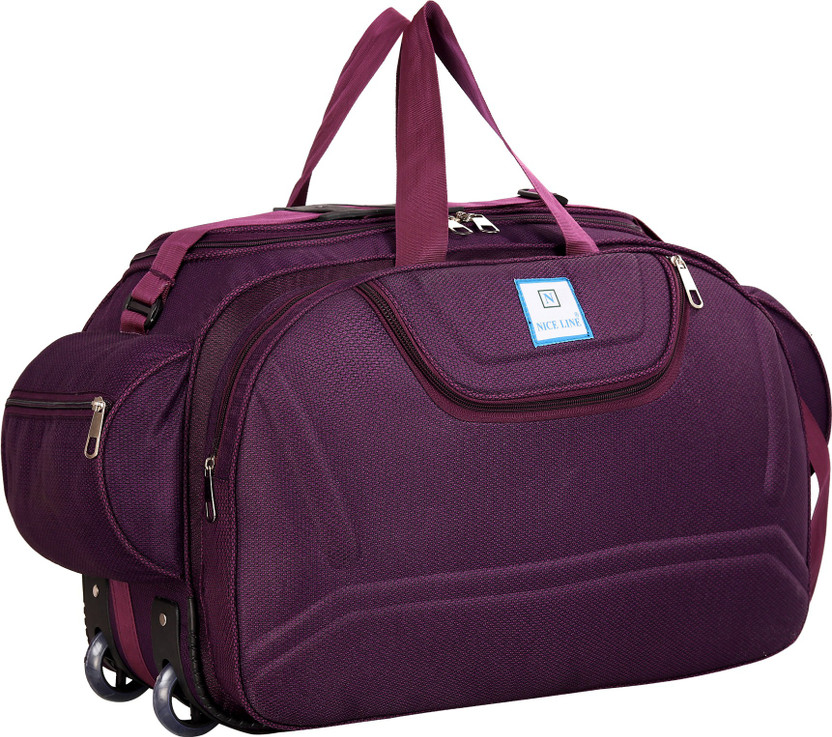 Purple duffle bag with wheels clearance