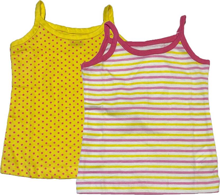 [Size 12 – 18 Months] ICABLE Baby Girls Striped Pure Cotton T Shirt  (Multicolor, Pack of 2)