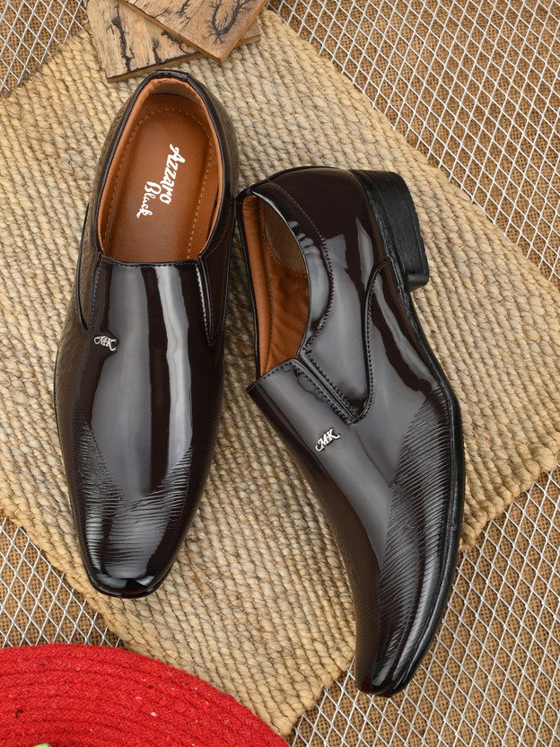 Azzaro Black Formal Shoes Slip On For 