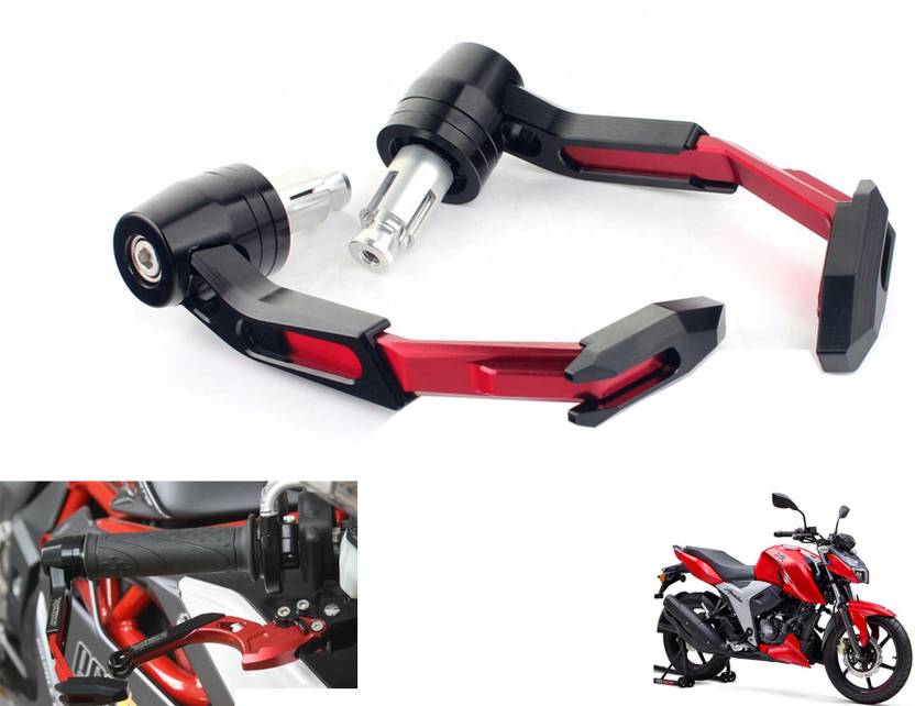 Generox CNC Aluminium Lever Guard Red For Apache RTR 160 4V Bike Crash
