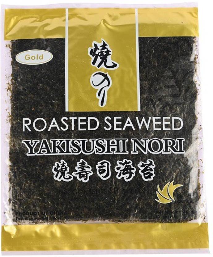 Gold Yaki Sushi Nori Roasted Seaweed Sheets, (50 Sheets) Price in India