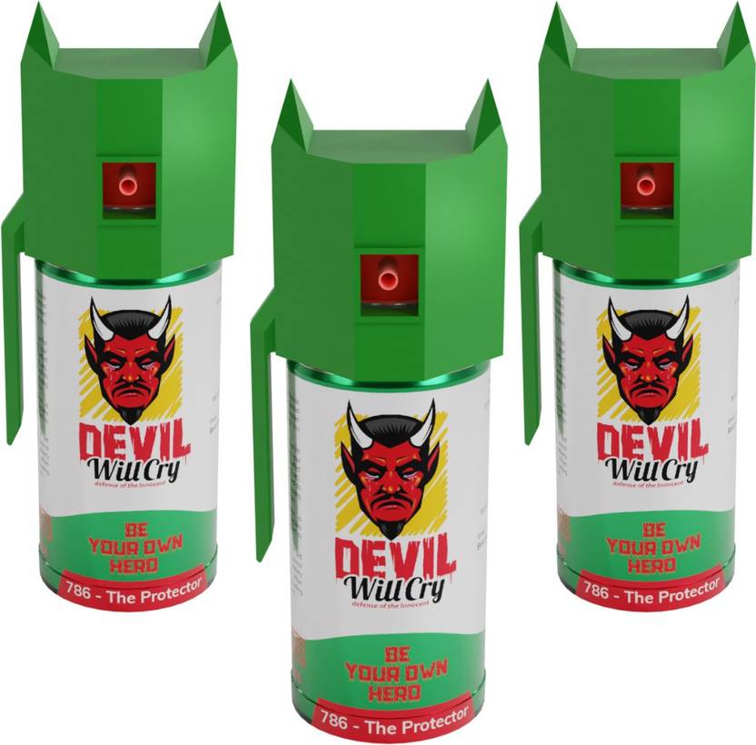 Devil Will Cry 786 Powerful GREEN Chilli Pepper Spray Self Defence for Women 55 ml pack of 3