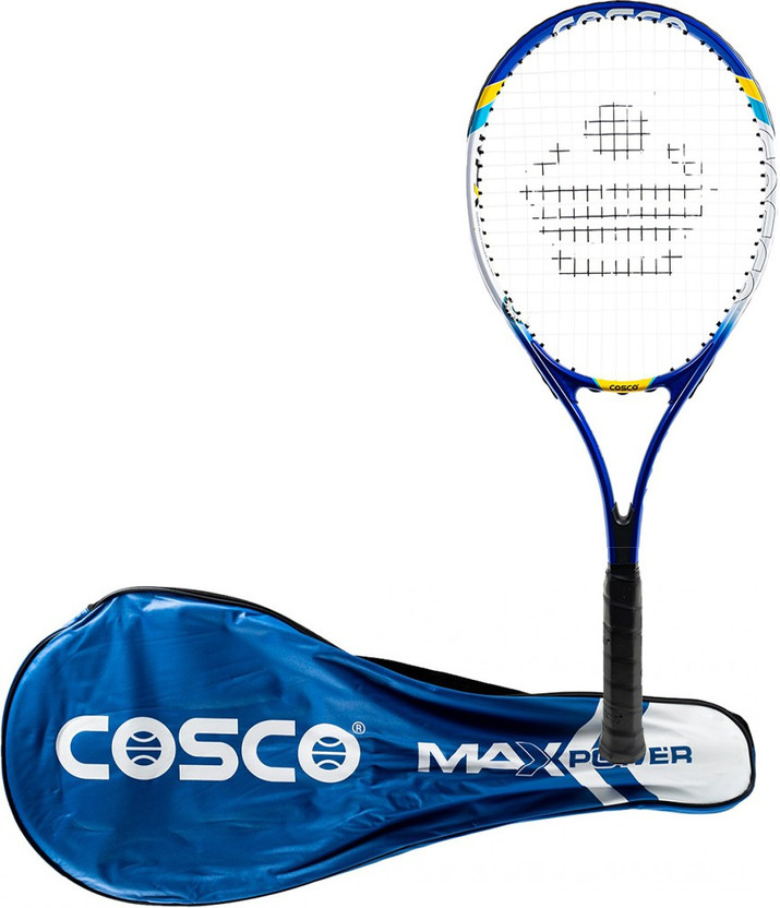 COSCO Max Power Aluminium O Beam Senior Size Multicolor Strung Tennis Racquet(Pack of: 1, 300 g)