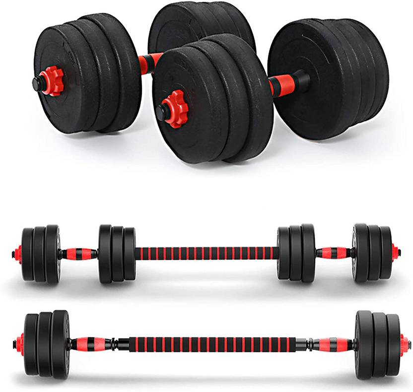 Tucker 3 In 1 Convertible Dumbbells & Barbell Home Gym Set Kit For Home