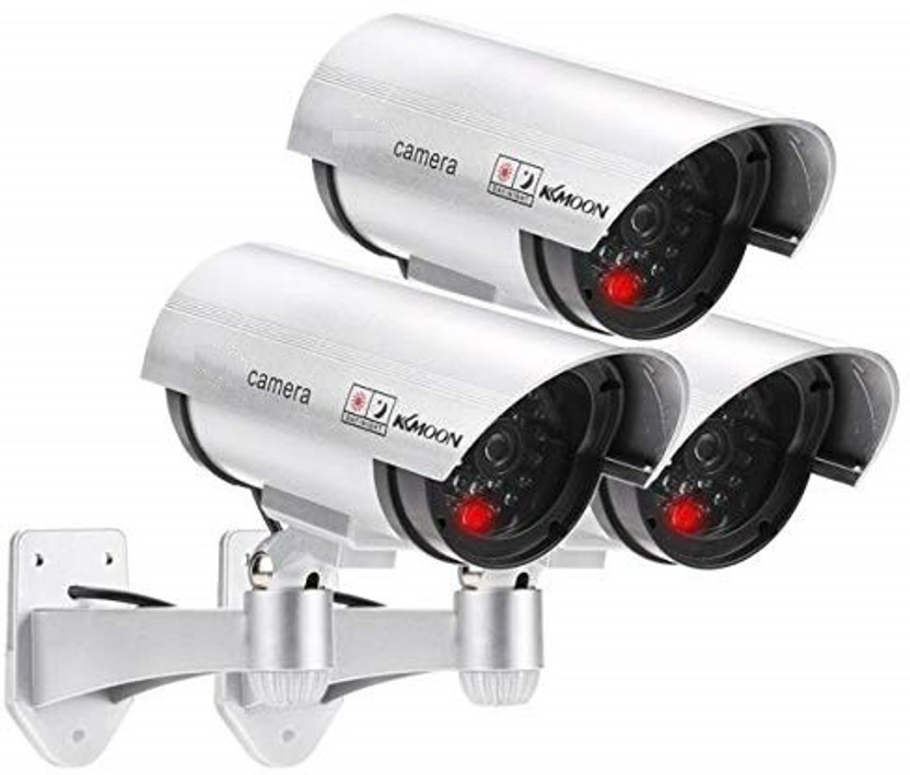 SOCHEP 3 Pack Outdoor Fake Security Camera, Bullet Dummy Security Camera Security Camera(3 Channel)