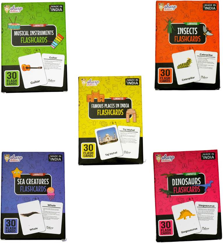 Sharp Children LAMINATED Flash Cards For Kids (Set Of 5 (D